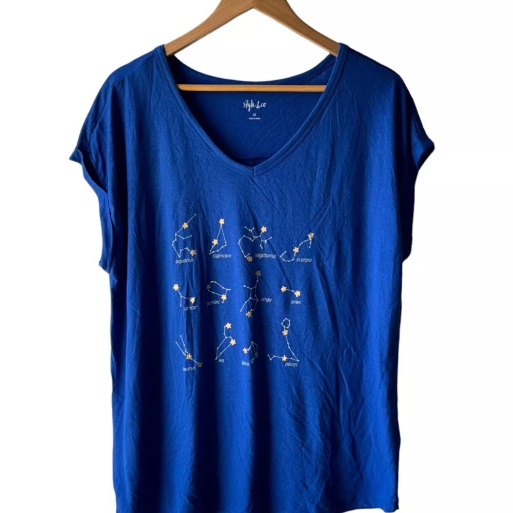 Style & Co. Blue Constellation Women's Top